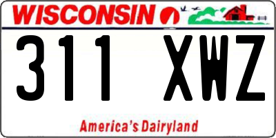 WI license plate 311XWZ