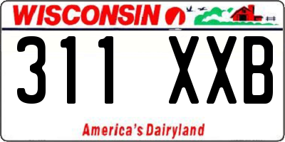 WI license plate 311XXB