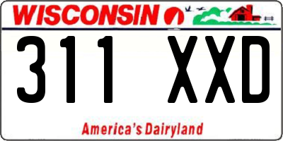 WI license plate 311XXD