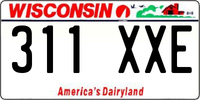 WI license plate 311XXE