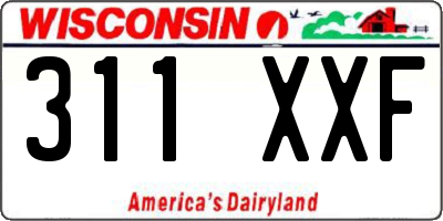 WI license plate 311XXF