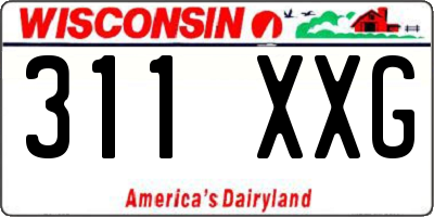 WI license plate 311XXG