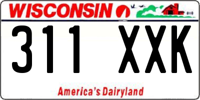 WI license plate 311XXK