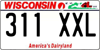 WI license plate 311XXL