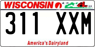 WI license plate 311XXM