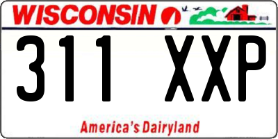 WI license plate 311XXP