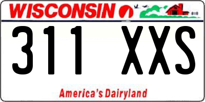 WI license plate 311XXS