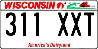 WI license plate 311XXT