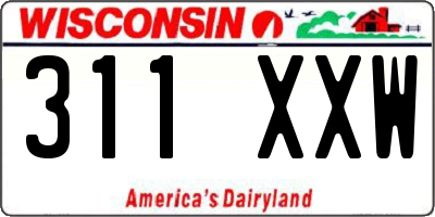 WI license plate 311XXW