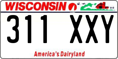 WI license plate 311XXY