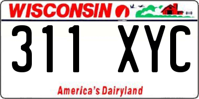 WI license plate 311XYC