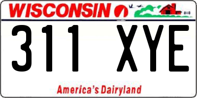 WI license plate 311XYE