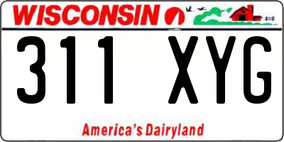 WI license plate 311XYG