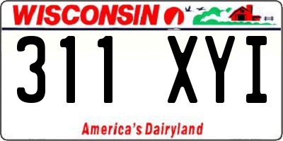 WI license plate 311XYI