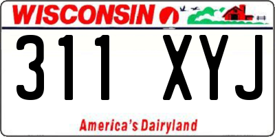 WI license plate 311XYJ