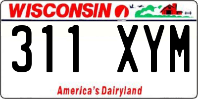 WI license plate 311XYM
