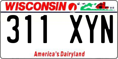 WI license plate 311XYN