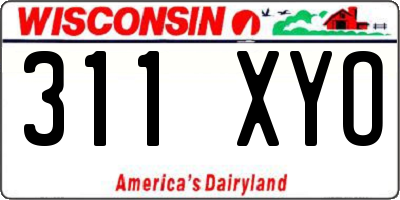 WI license plate 311XYO