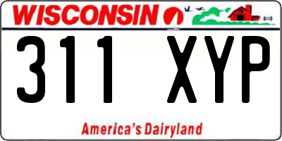 WI license plate 311XYP