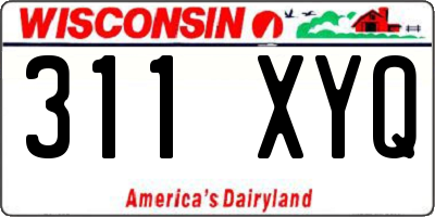 WI license plate 311XYQ