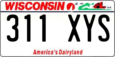 WI license plate 311XYS