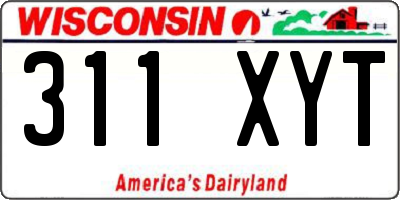 WI license plate 311XYT