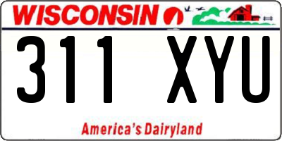 WI license plate 311XYU