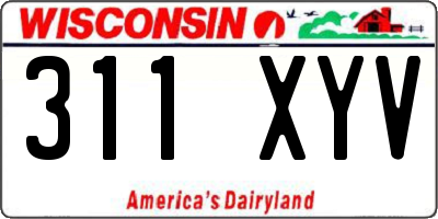 WI license plate 311XYV