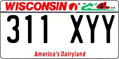 WI license plate 311XYY
