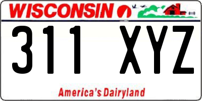 WI license plate 311XYZ