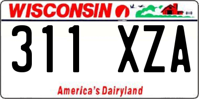 WI license plate 311XZA