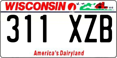 WI license plate 311XZB