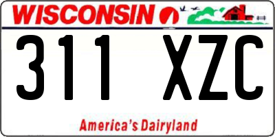 WI license plate 311XZC