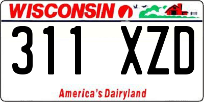 WI license plate 311XZD