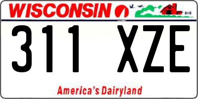 WI license plate 311XZE