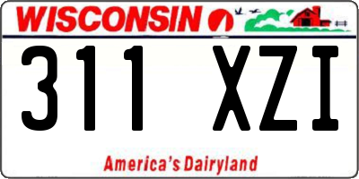 WI license plate 311XZI