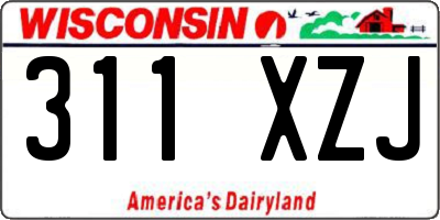 WI license plate 311XZJ