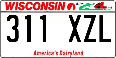 WI license plate 311XZL