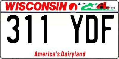 WI license plate 311YDF