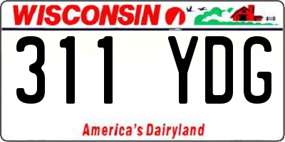 WI license plate 311YDG