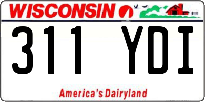 WI license plate 311YDI