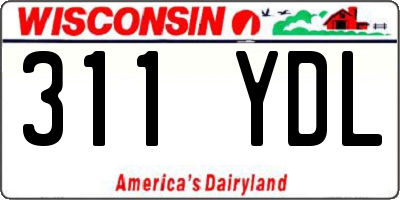 WI license plate 311YDL