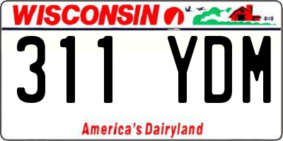 WI license plate 311YDM