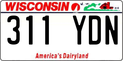 WI license plate 311YDN