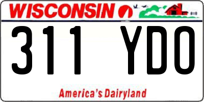 WI license plate 311YDO