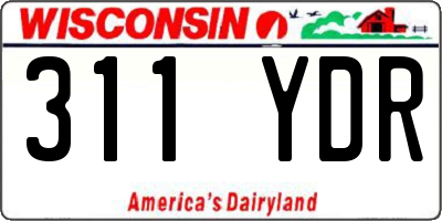 WI license plate 311YDR