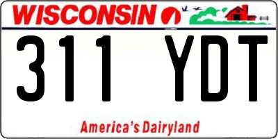 WI license plate 311YDT
