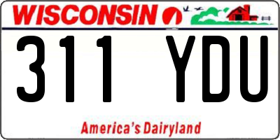 WI license plate 311YDU