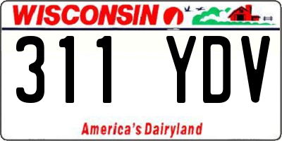 WI license plate 311YDV