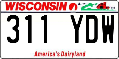 WI license plate 311YDW